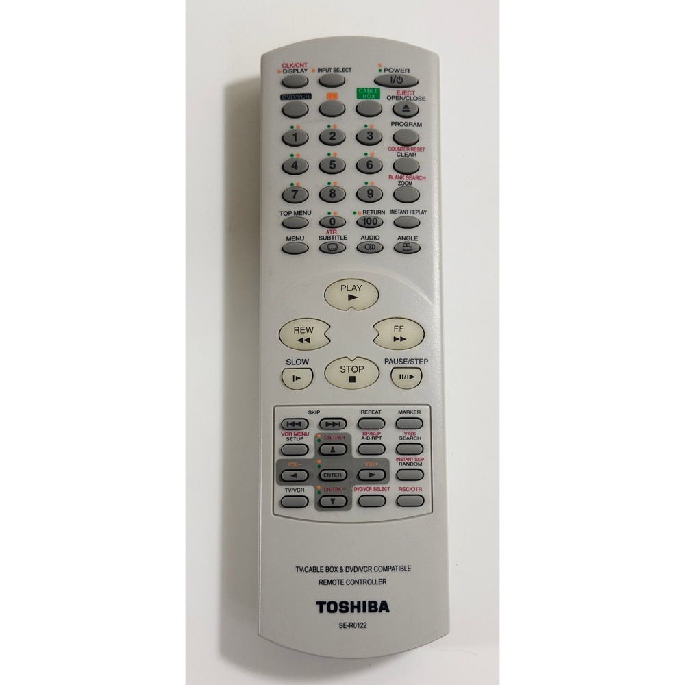 Toshiba Remote Control SE-R0122 Gray TV Cable DVD VCR Compatible